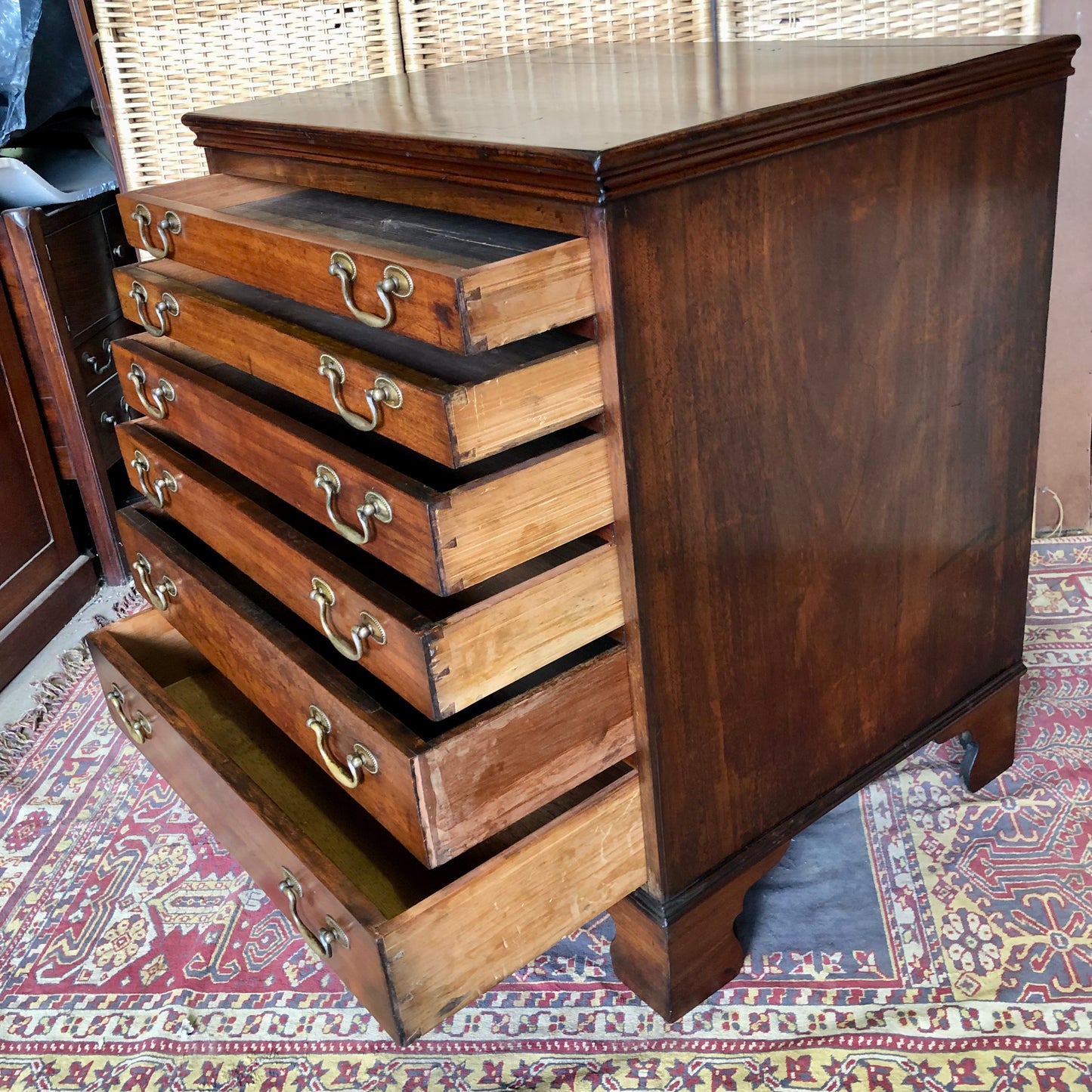 000511....Handsome Antique Collectors Chest Or Chart Chest