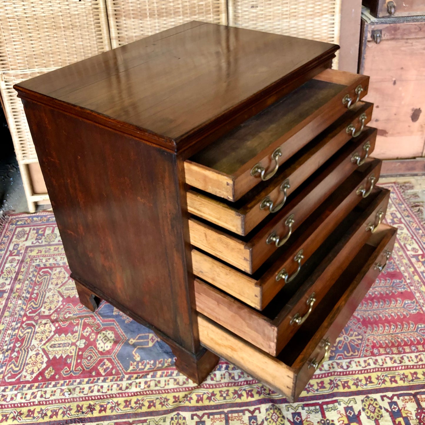 000511....Handsome Antique Collectors Chest Or Chart Chest