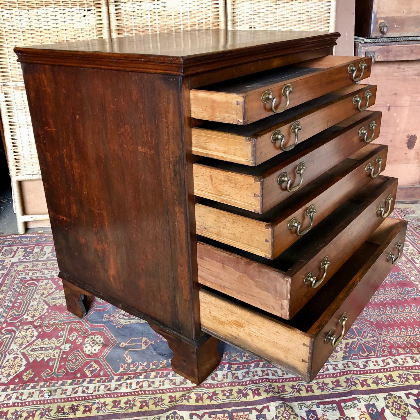 000511....Handsome Antique Collectors Chest Or Chart Chest