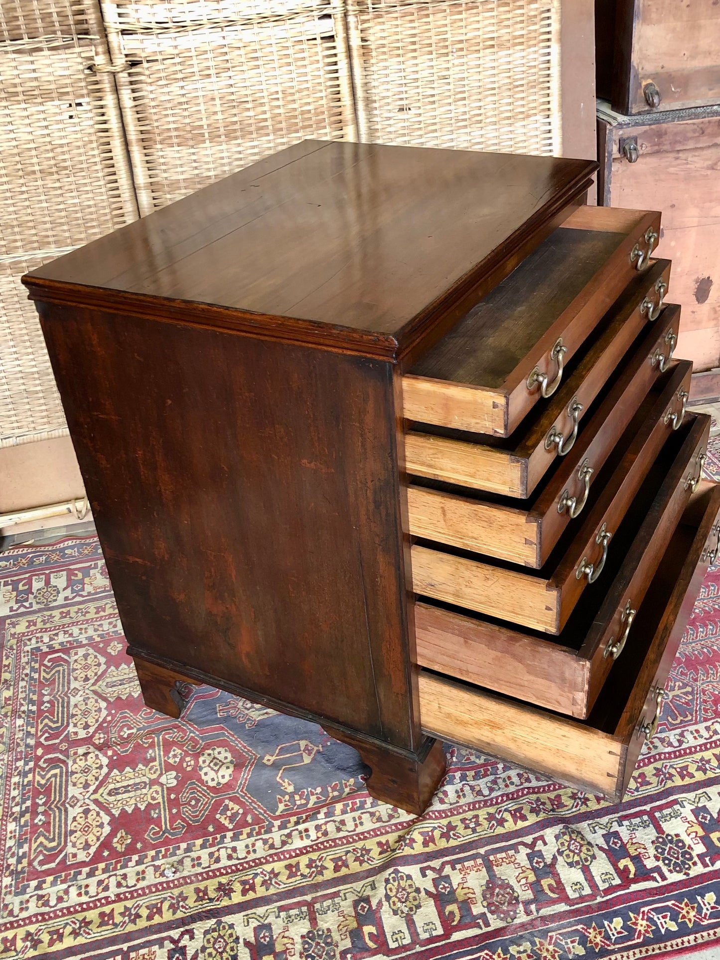 000511....Handsome Antique Collectors Chest Or Chart Chest
