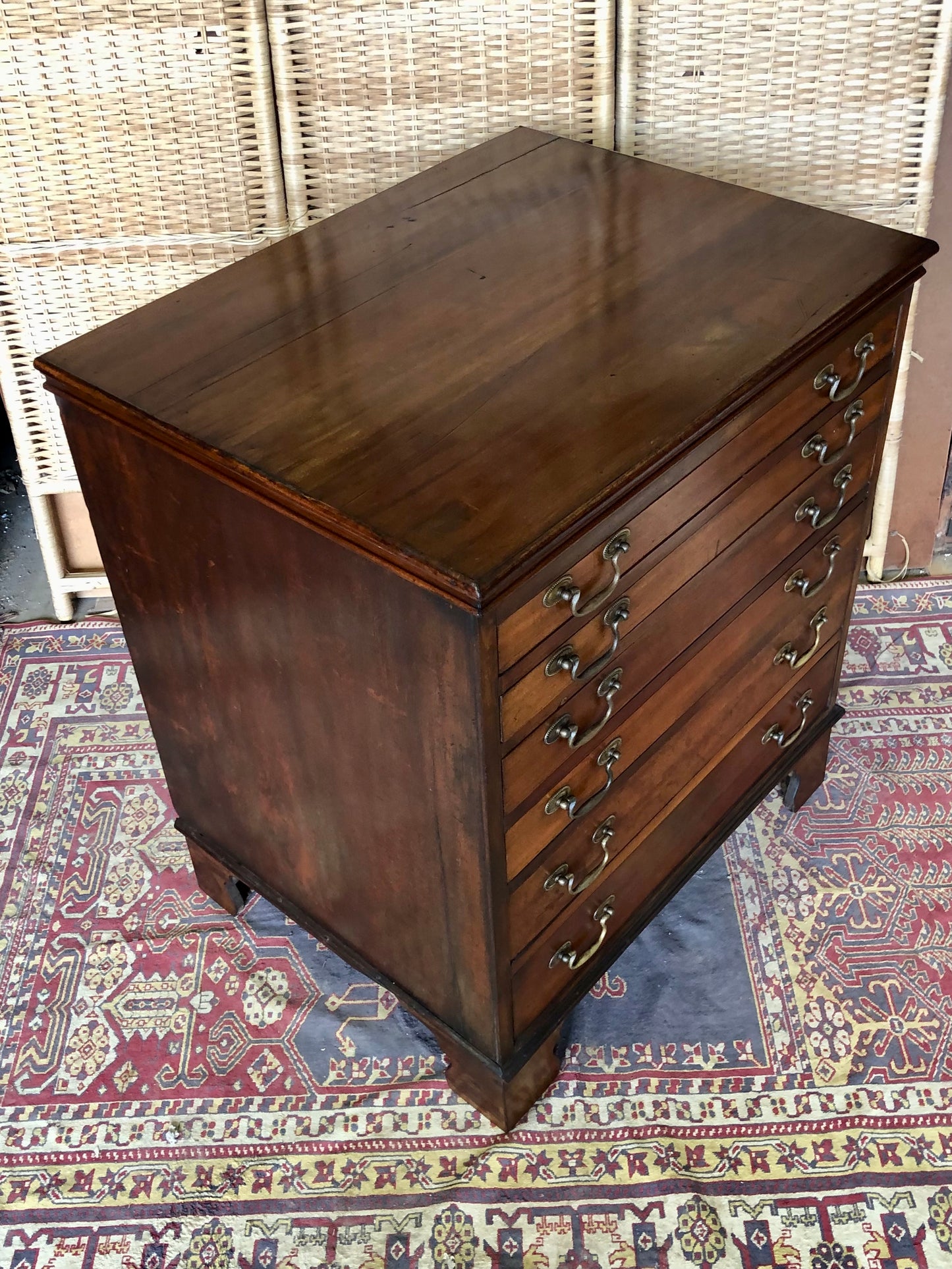 000511....Handsome Antique Collectors Chest Or Chart Chest