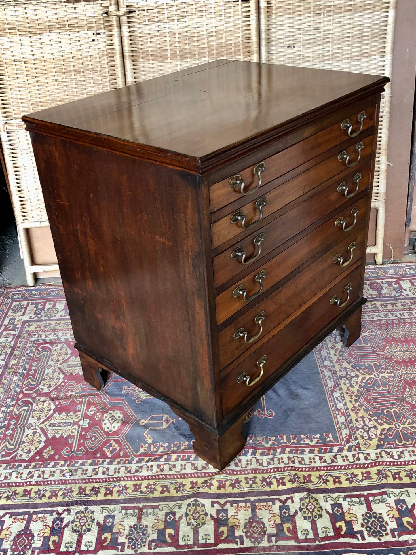 000511....Handsome Antique Collectors Chest Or Chart Chest
