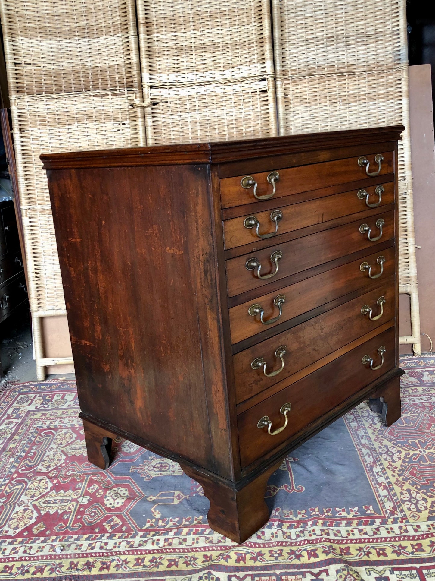 000511....Handsome Antique Collectors Chest Or Chart Chest
