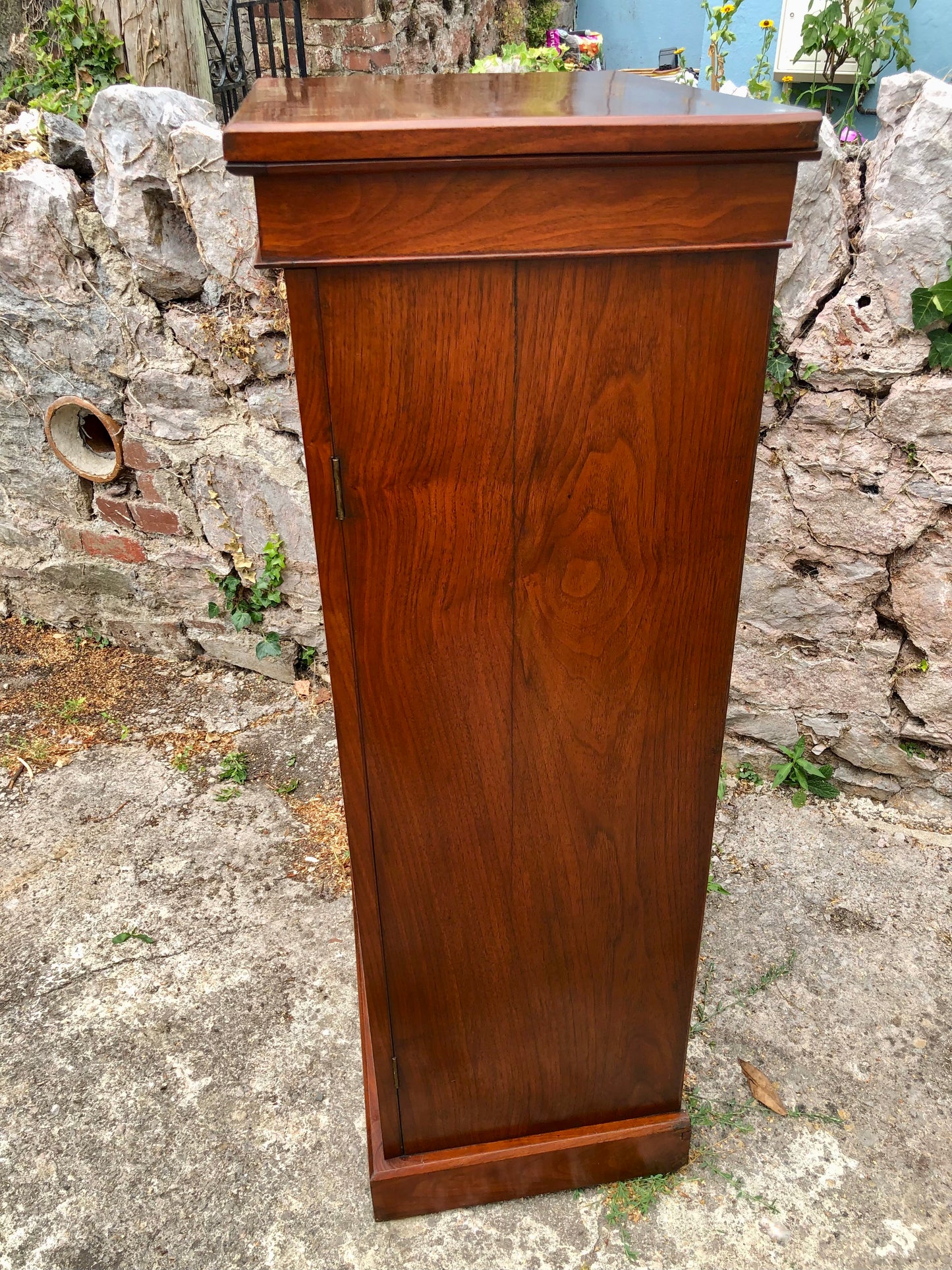 000505....Handsome Antique Walnut Wellington Chest Of Drawers