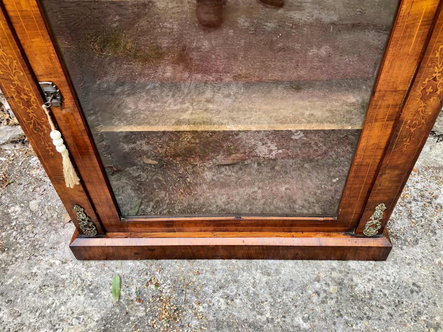 000504....Handsome Antique Walnut Pier Cabinet / Bookcase