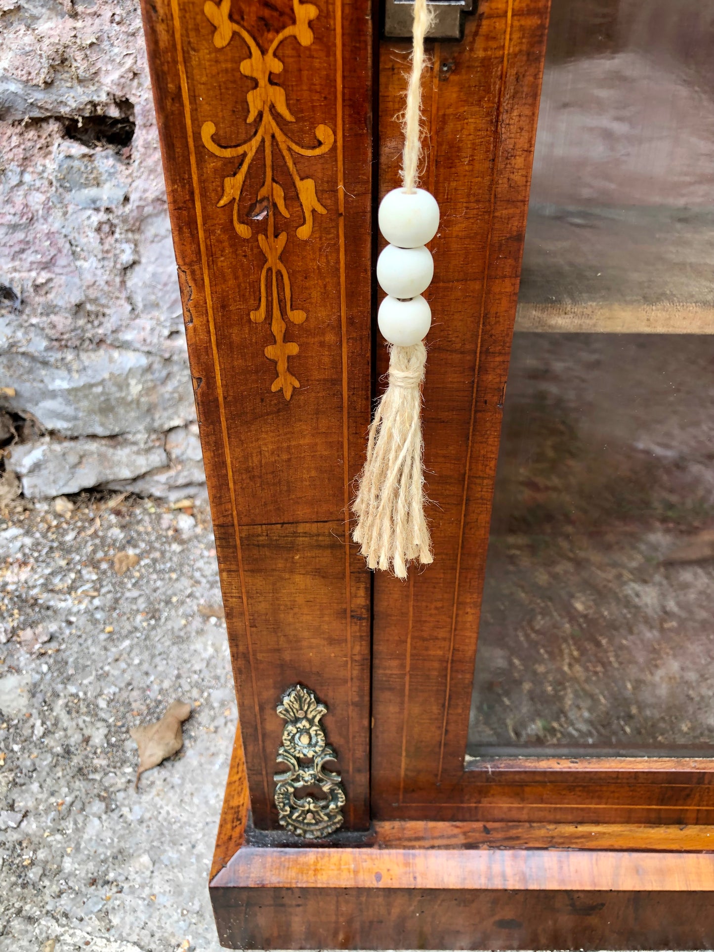 000504....Handsome Antique Walnut Pier Cabinet / Bookcase