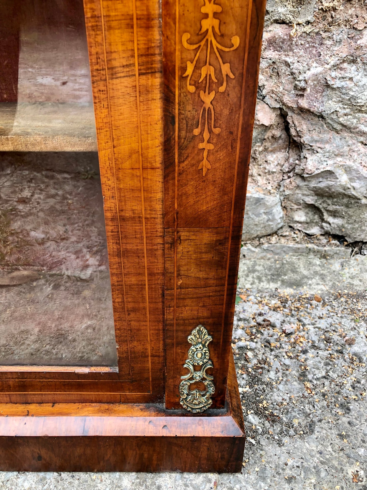 000504....Handsome Antique Walnut Pier Cabinet / Bookcase