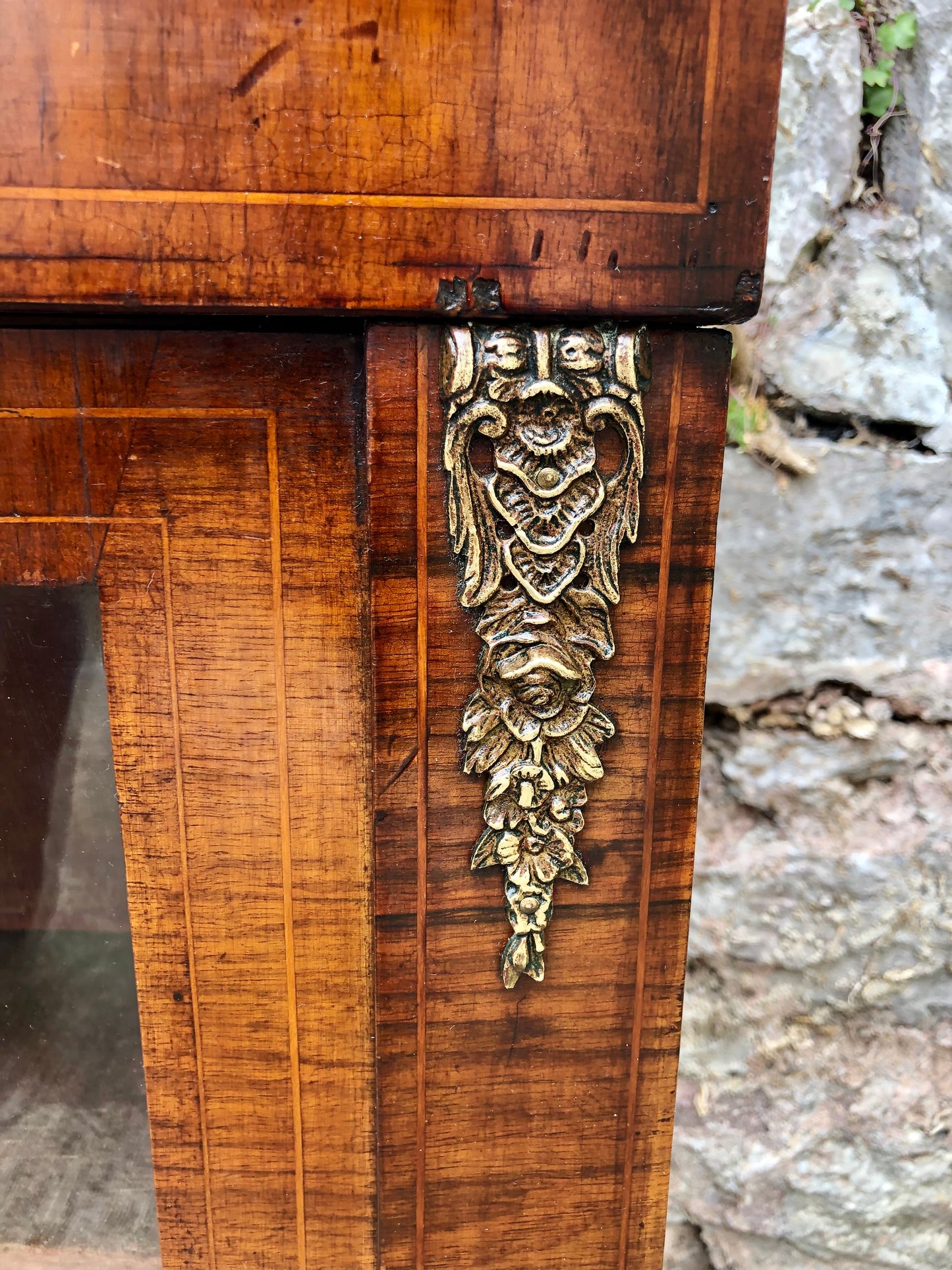 000504....Handsome Antique Walnut Pier Cabinet / Bookcase