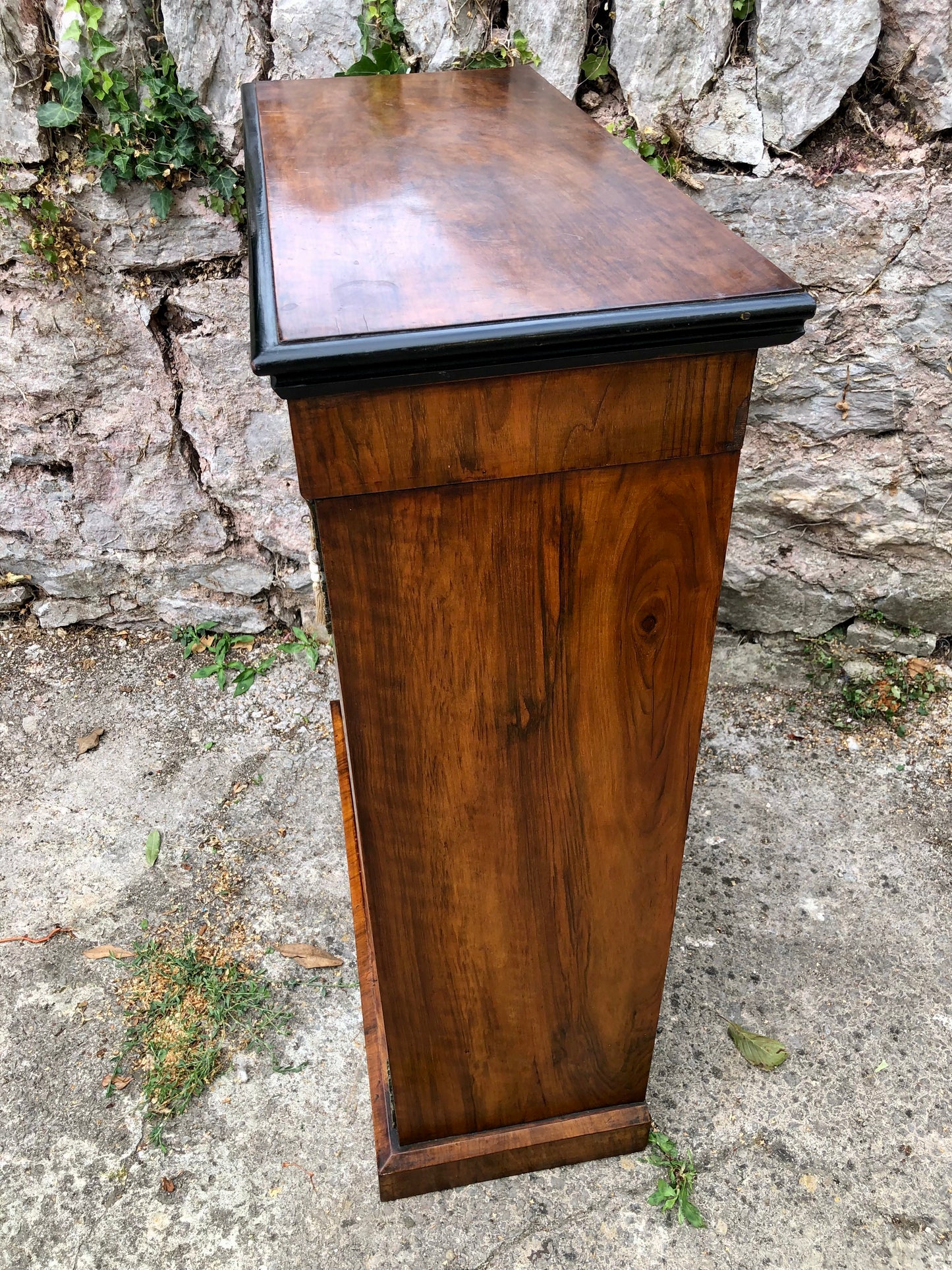 000504....Handsome Antique Walnut Pier Cabinet / Bookcase