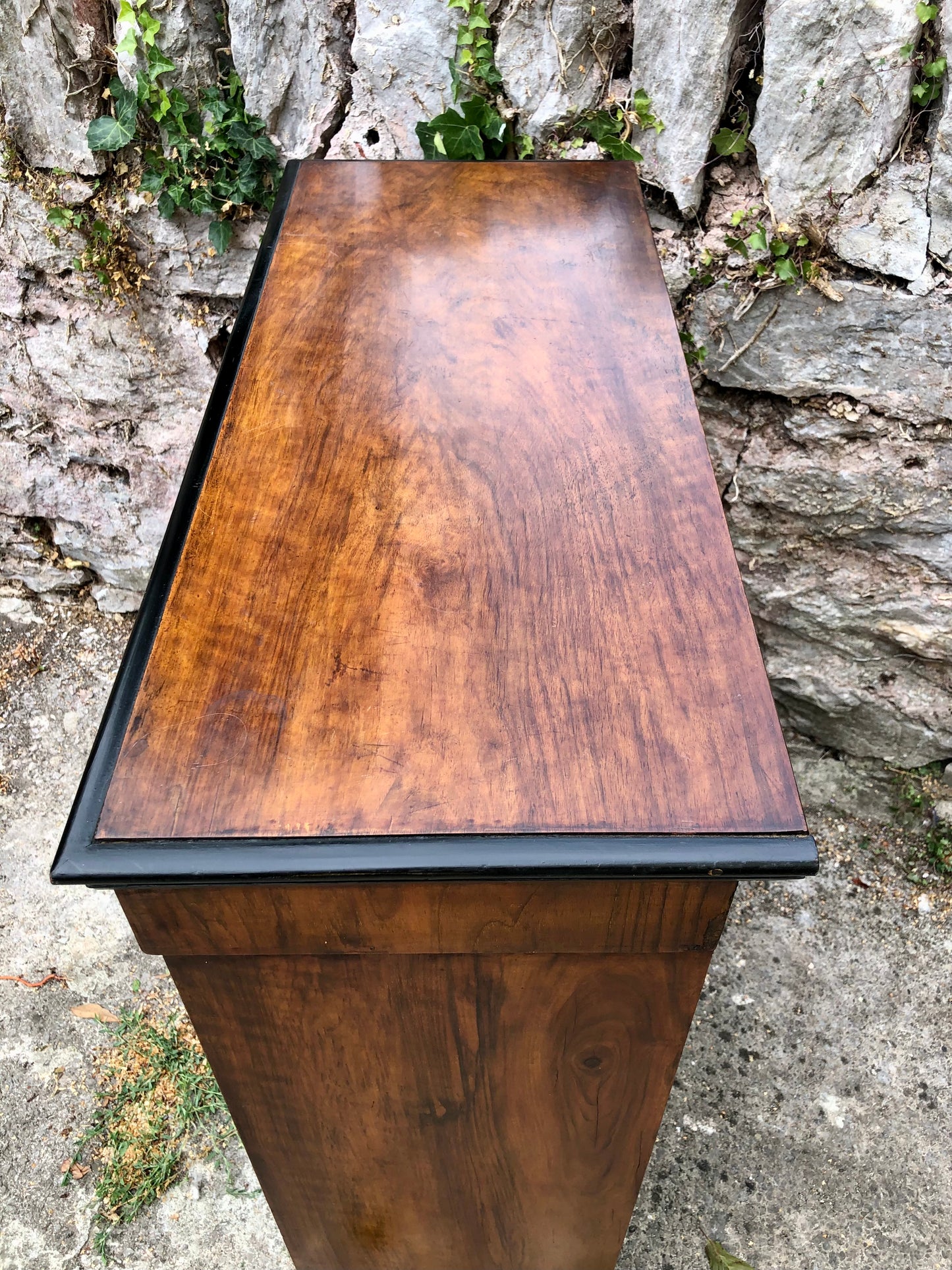 000504....Handsome Antique Walnut Pier Cabinet / Bookcase