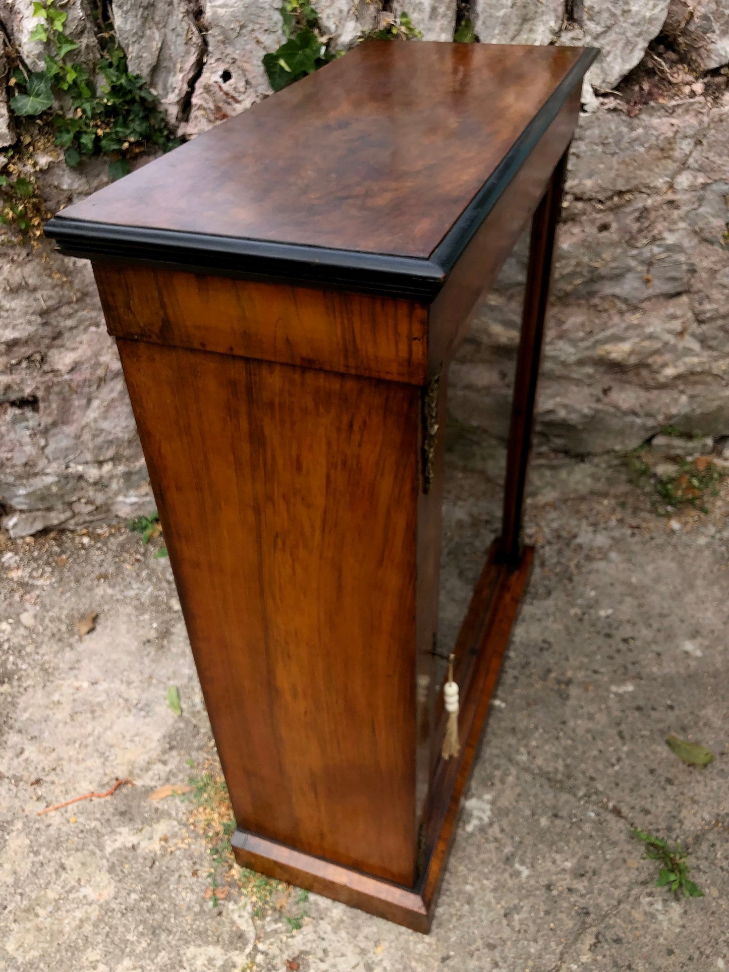 000504....Handsome Antique Walnut Pier Cabinet / Bookcase