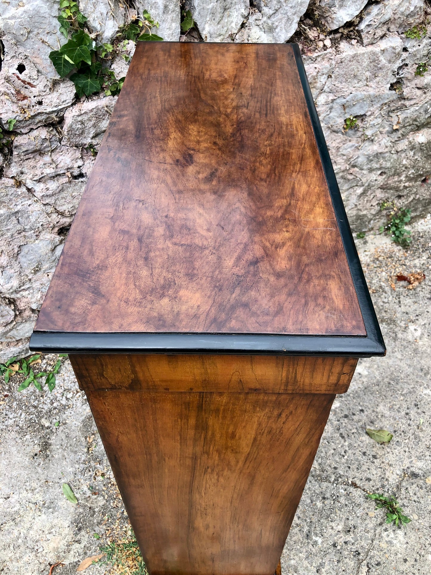 000504....Handsome Antique Walnut Pier Cabinet / Bookcase