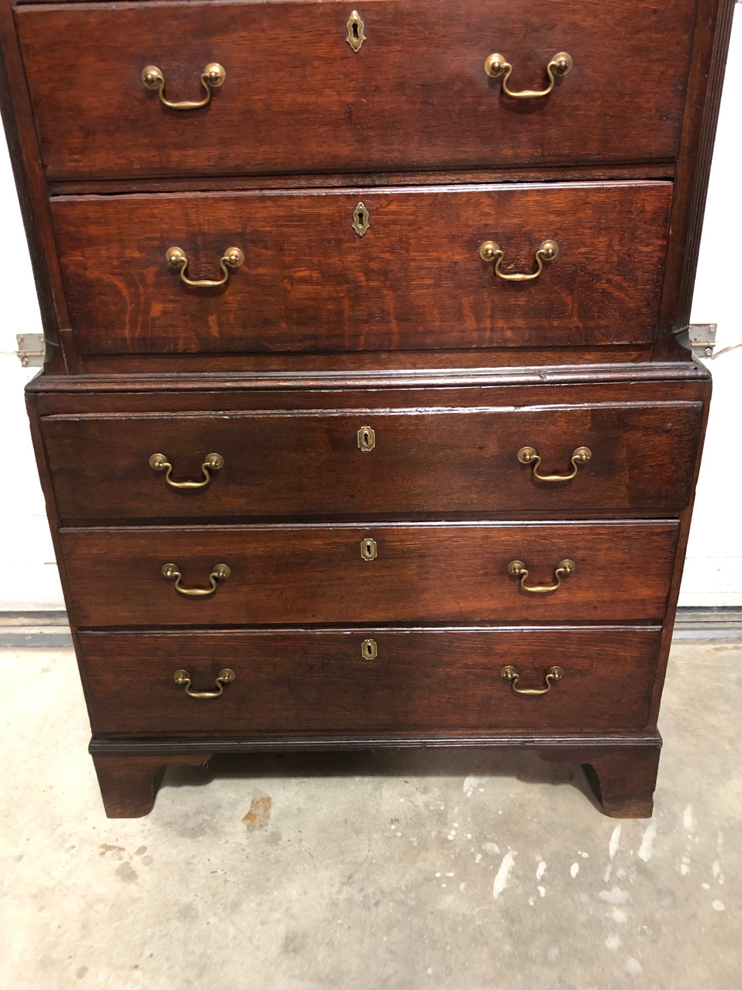 000642....Handsome 18th Century Country Oak Chest On Chest/Tallboy
