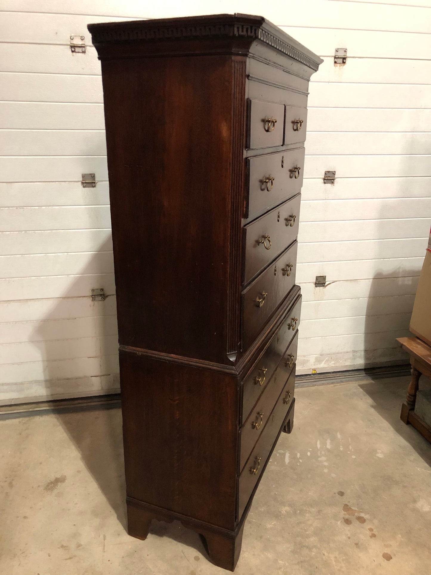 000642....Handsome 18th Century Country Oak Chest On Chest/Tallboy
