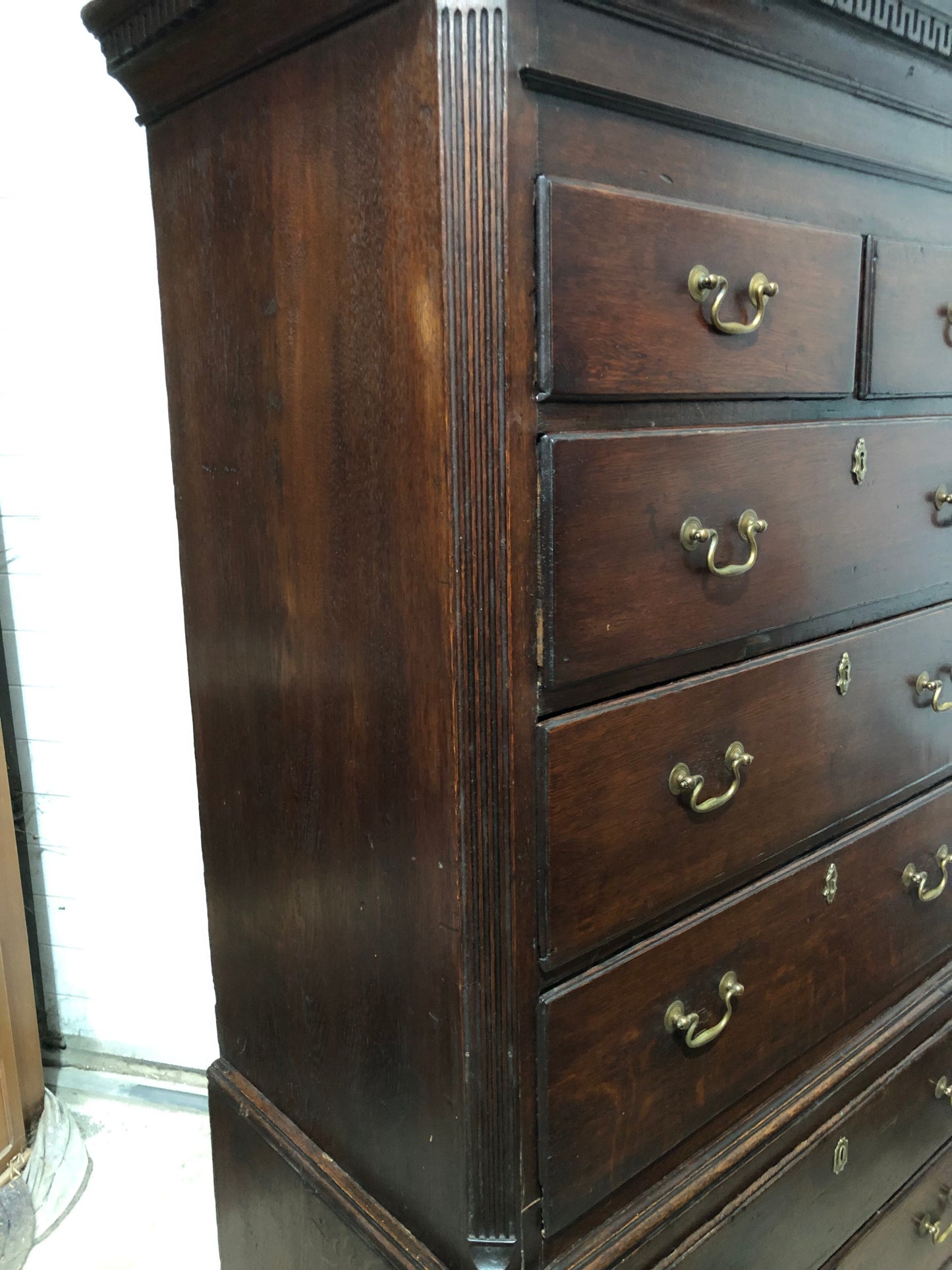 000642....Handsome 18th Century Country Oak Chest On Chest/Tallboy