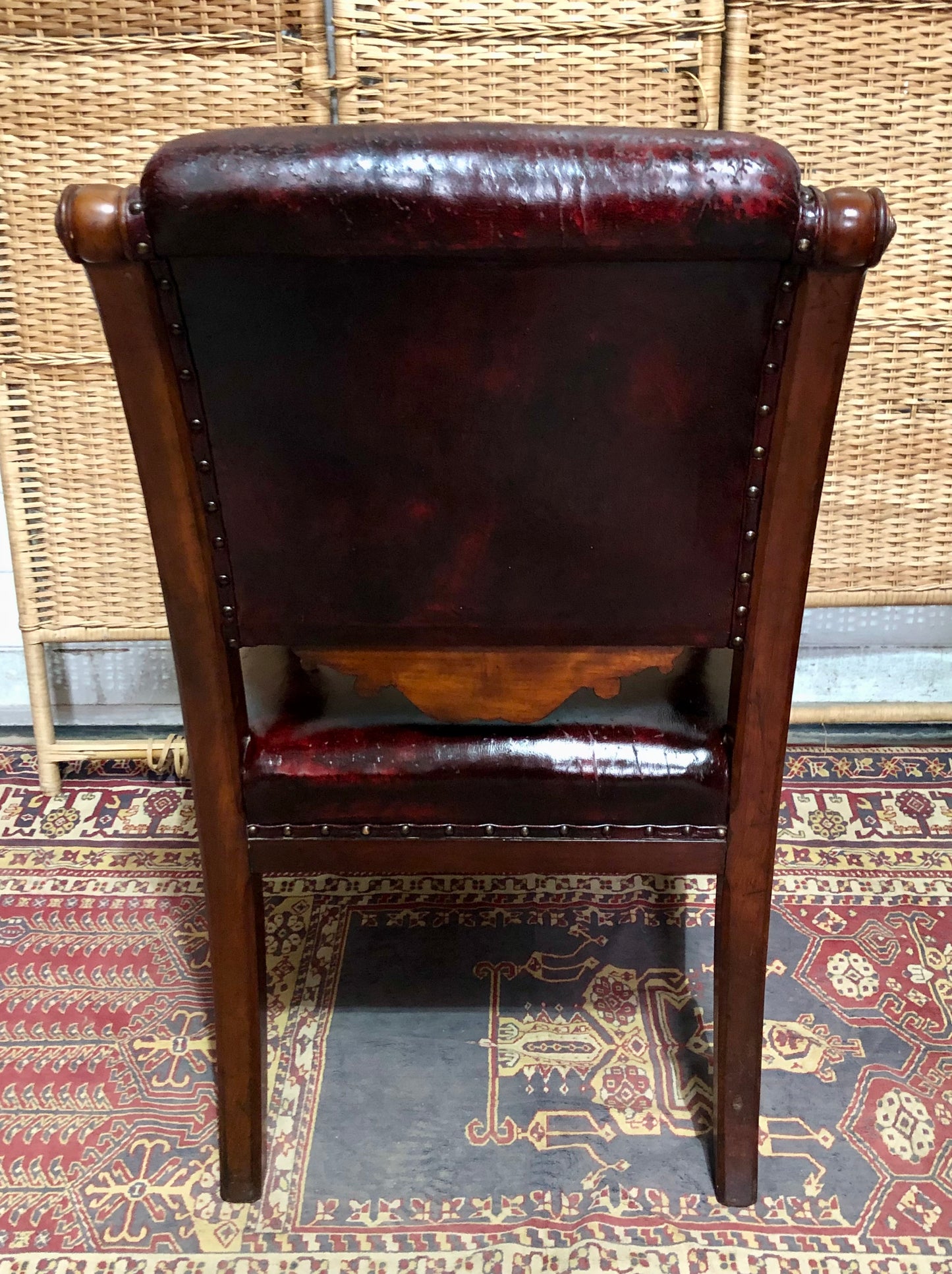 000626....Handsome William IV Leather Library Chair