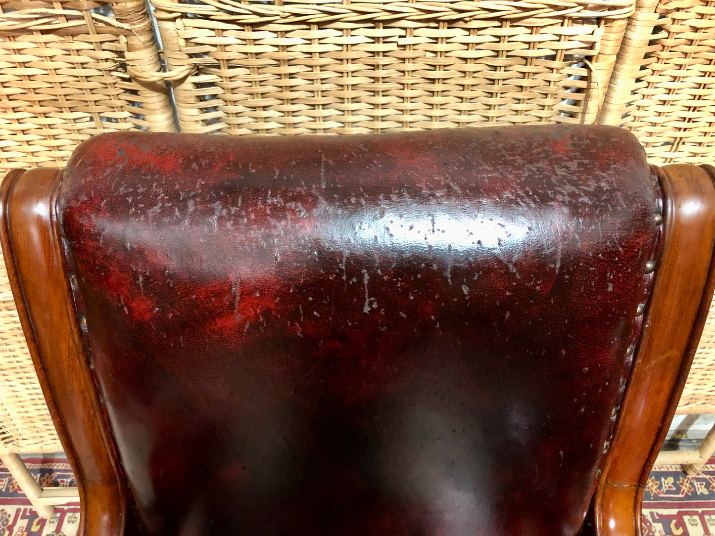 000626....Handsome William IV Leather Library Chair