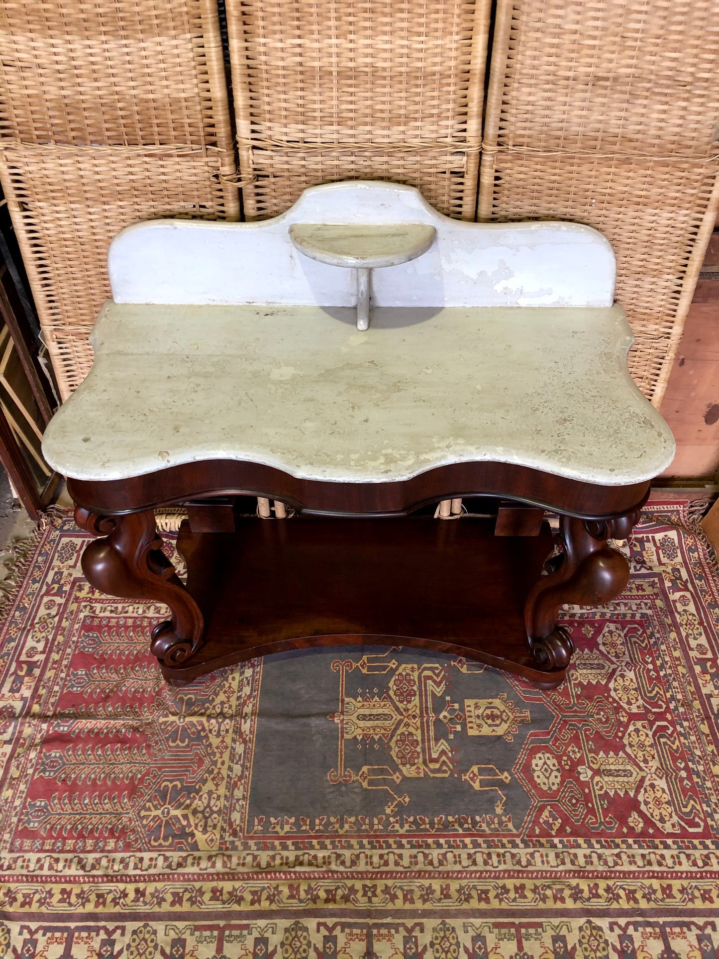 000497....Handsome Antique Mahogany Washstand Or Hall Table
