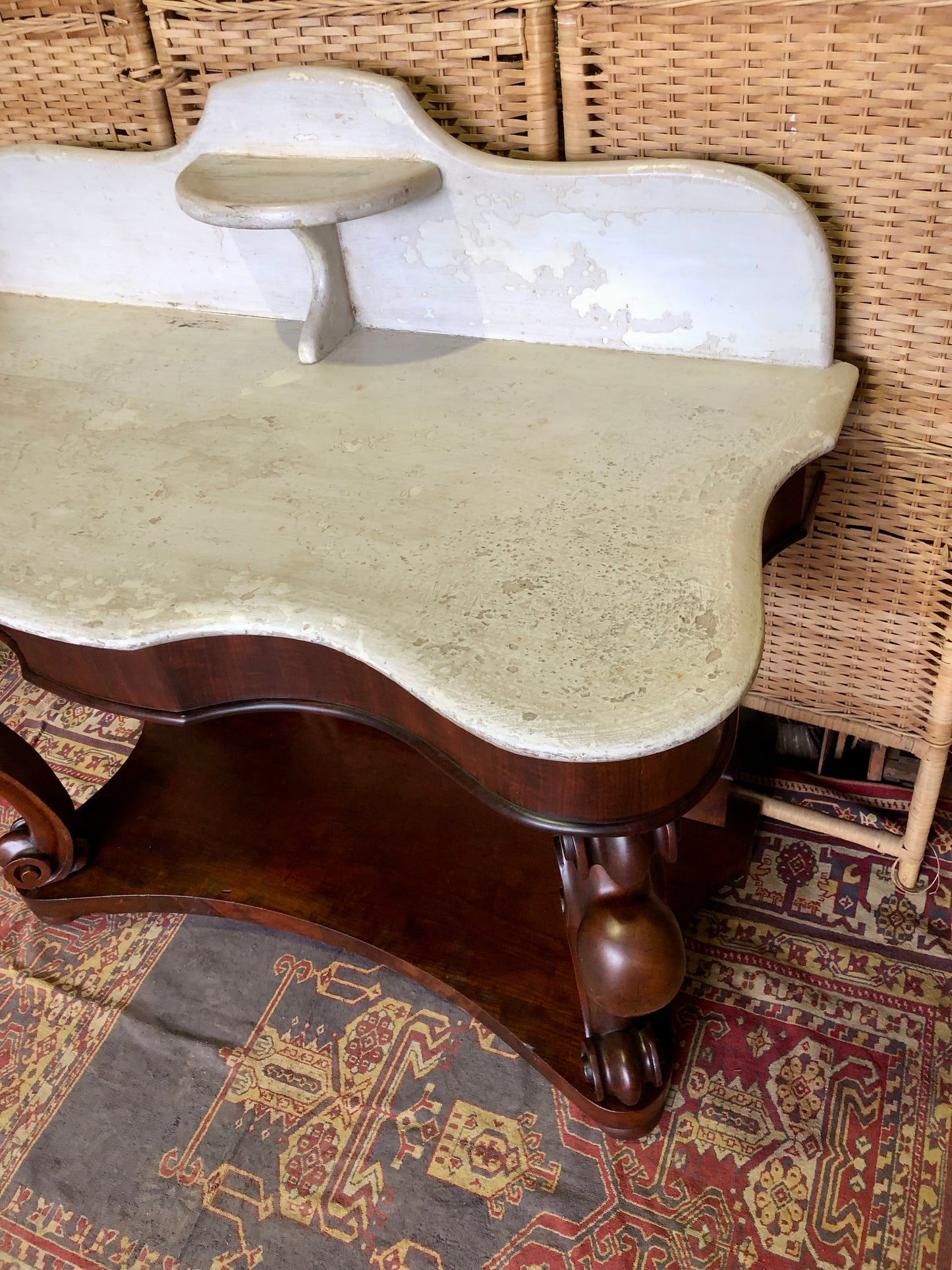 000497....Handsome Antique Mahogany Washstand Or Hall Table
