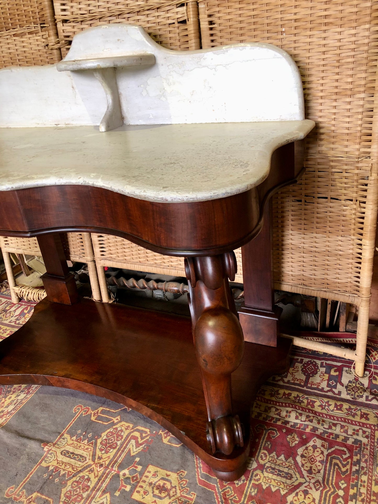 000497....Handsome Antique Mahogany Washstand Or Hall Table