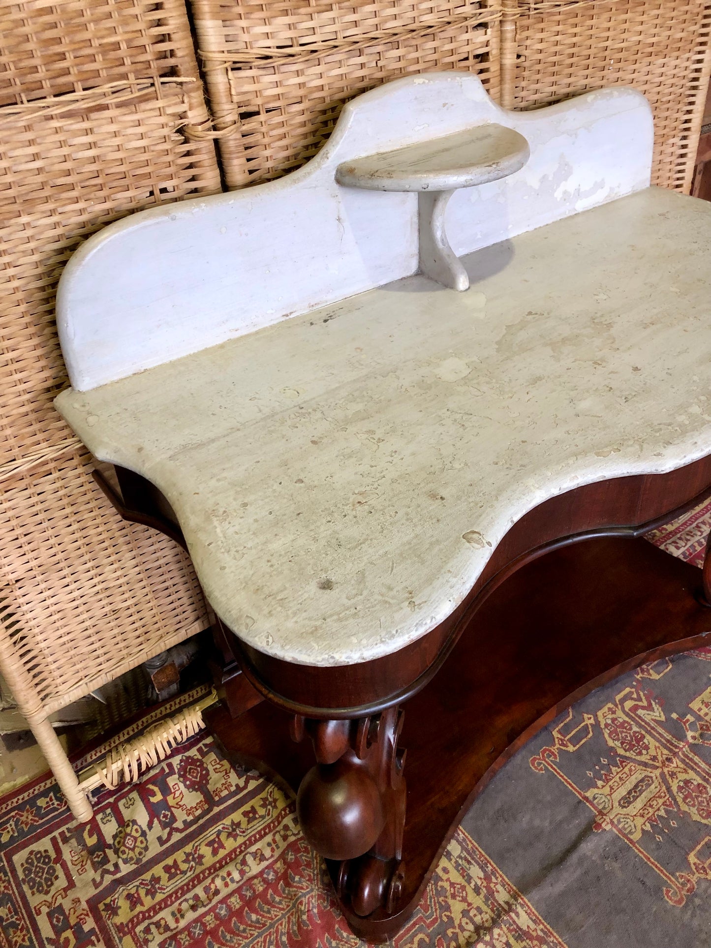 000497....Handsome Antique Mahogany Washstand Or Hall Table