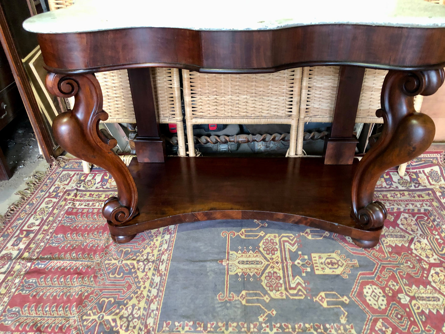 000497....Handsome Antique Mahogany Washstand Or Hall Table