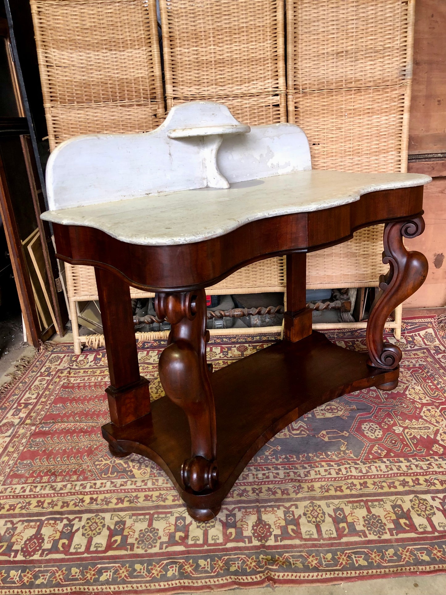 000497....Handsome Antique Mahogany Washstand Or Hall Table