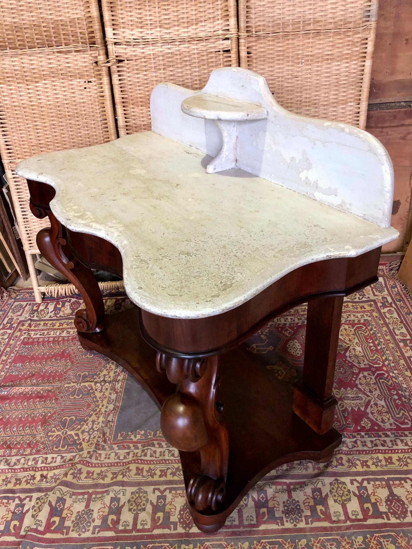 000497....Handsome Antique Mahogany Washstand Or Hall Table
