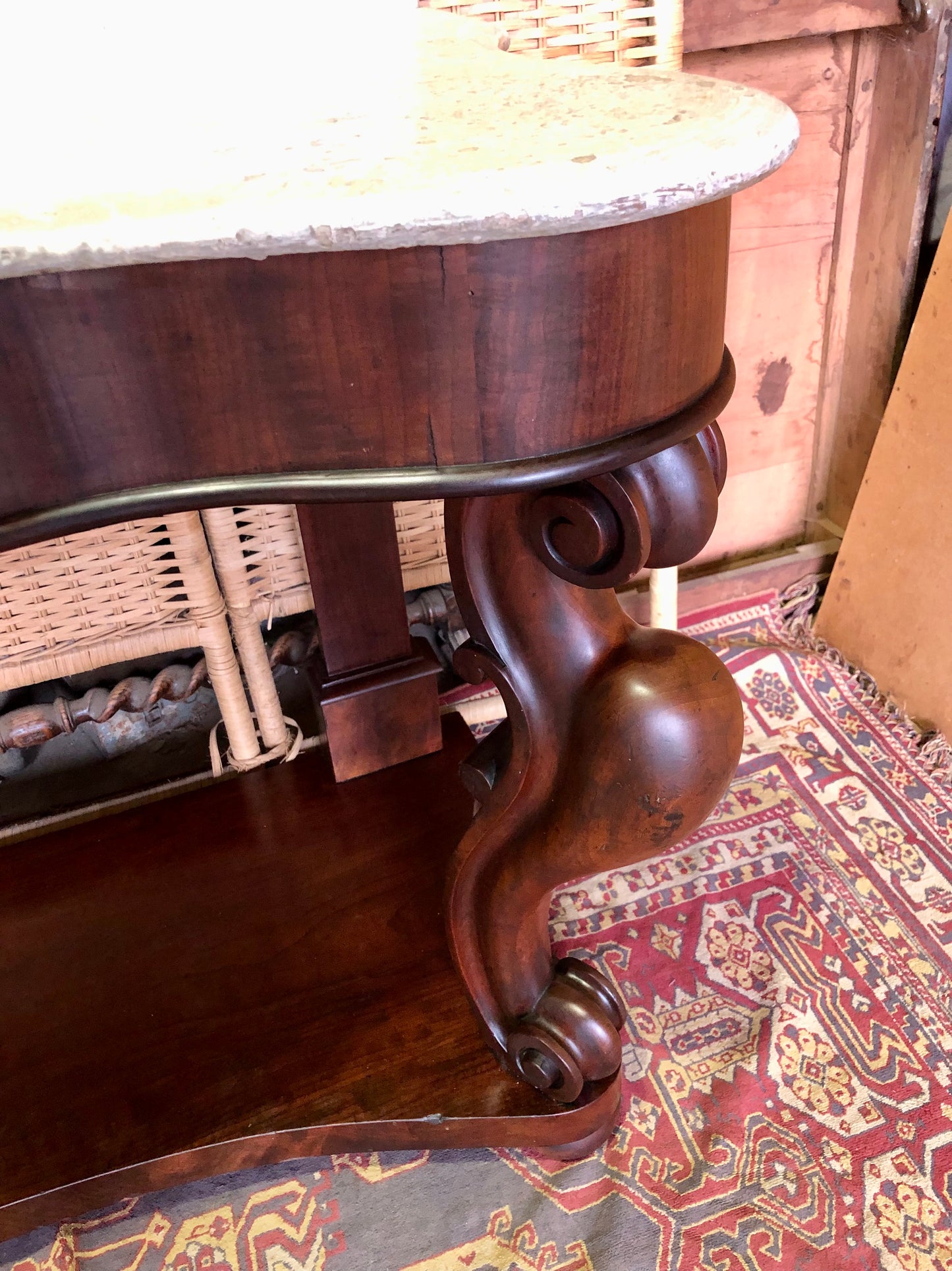 000497....Handsome Antique Mahogany Washstand Or Hall Table