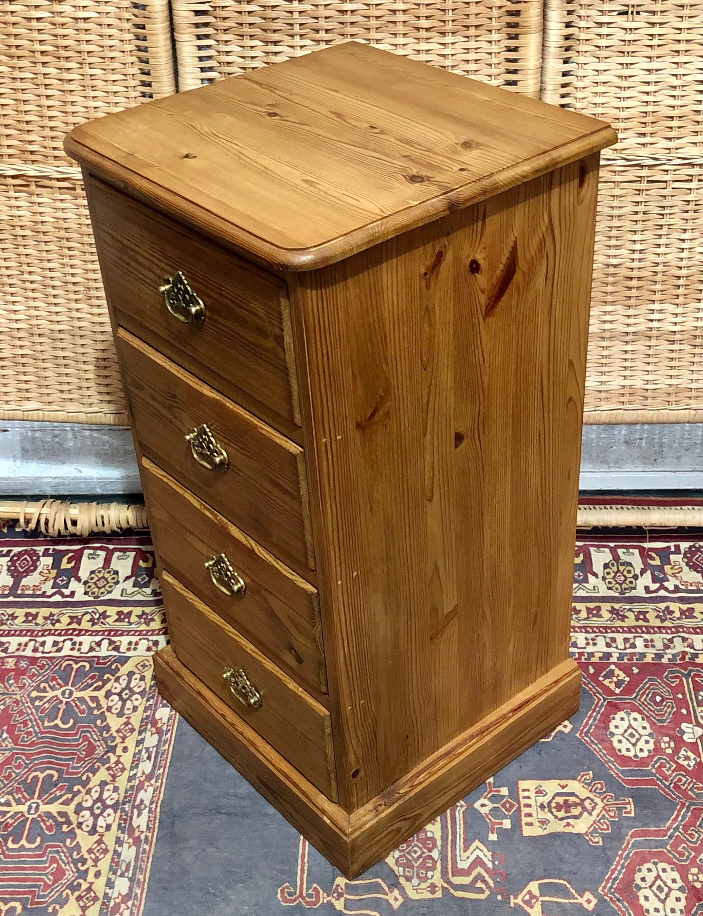 000624....Handsome Pair Of Vintage Pine Bedside Chests ( sold )