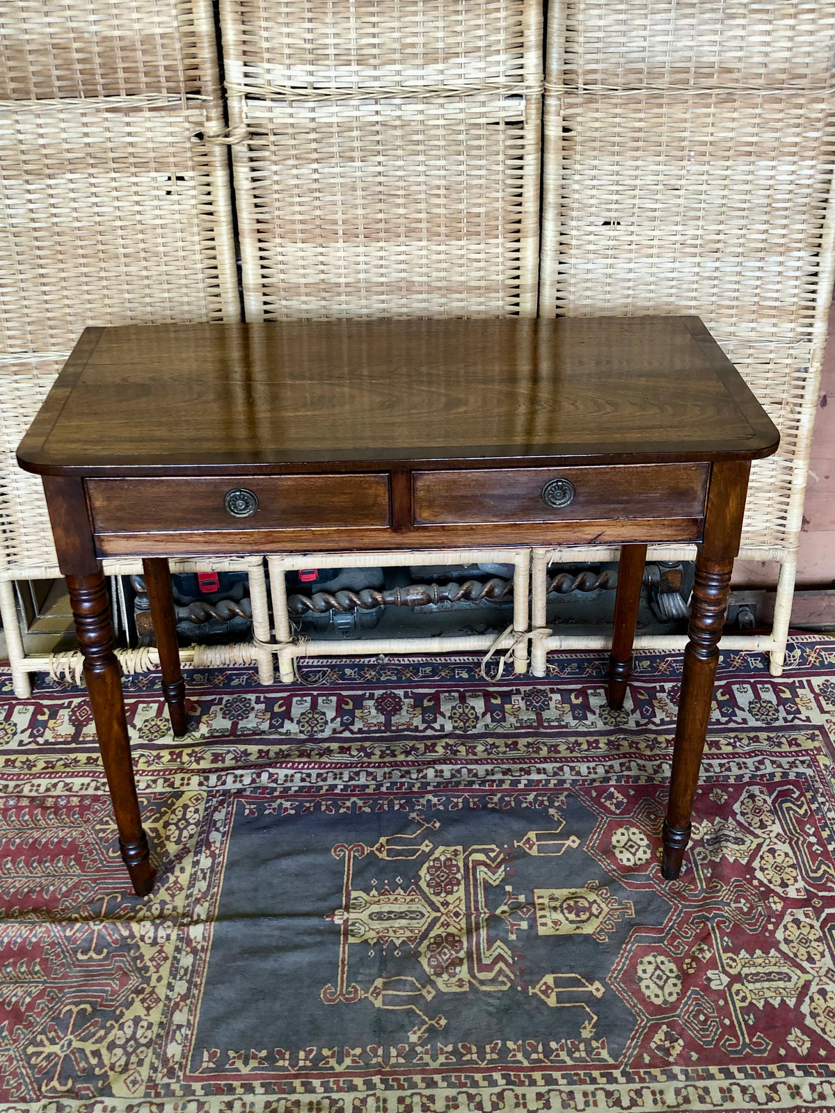 000493....Handsome Antique Regency Mahogany Writing Or Hall Table