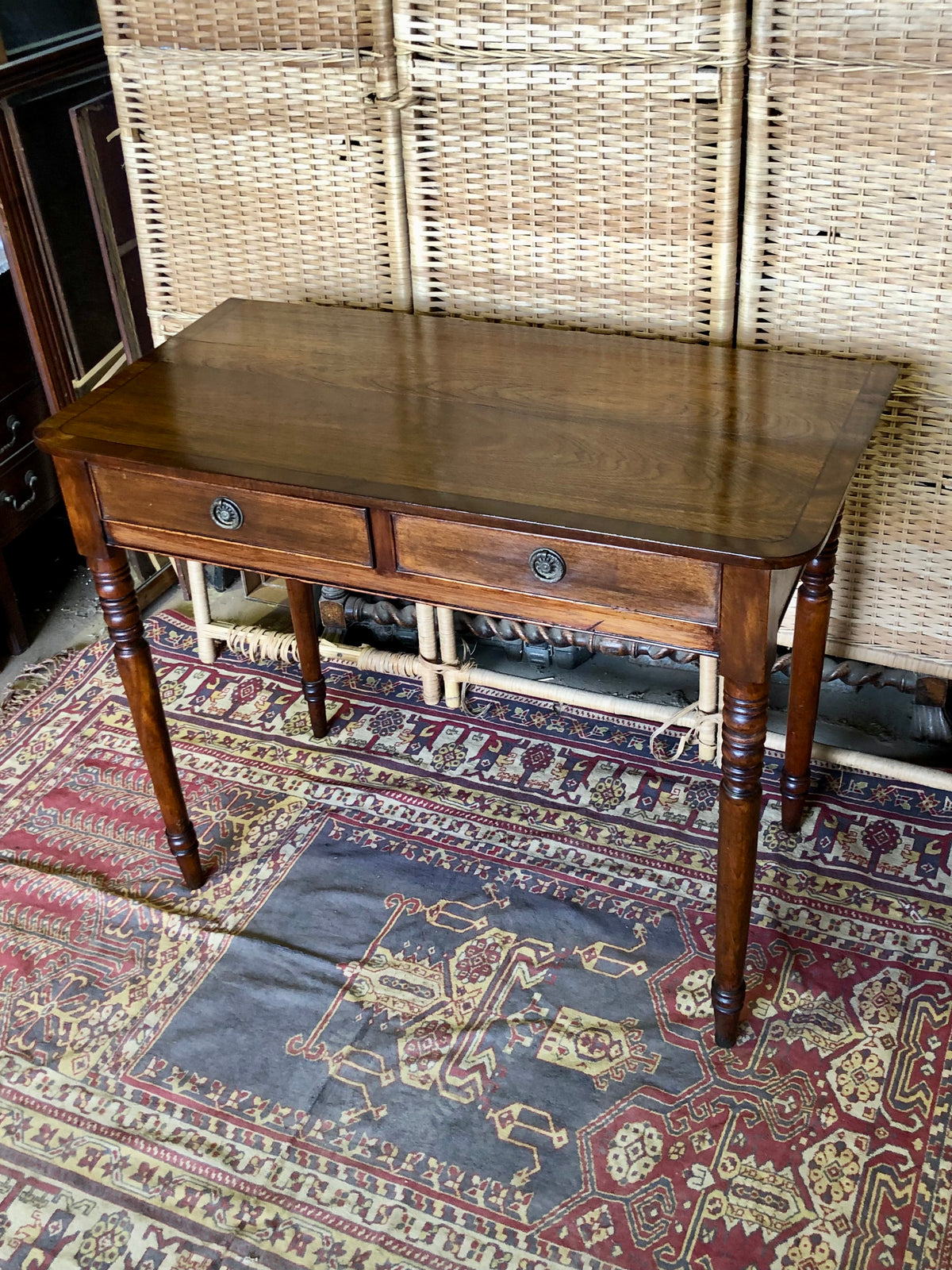 000493....Handsome Antique Regency Mahogany Writing Or Hall Table