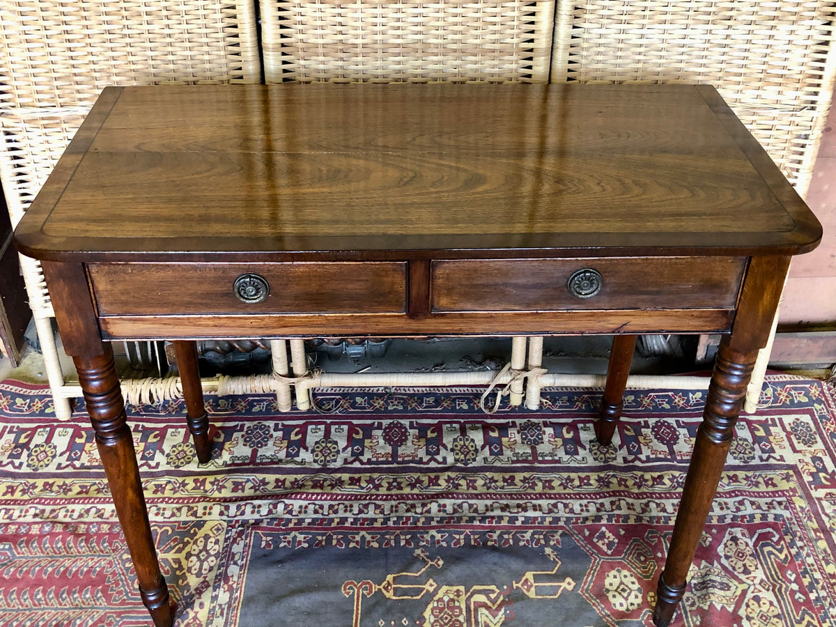 000493....Handsome Antique Regency Mahogany Writing Or Hall Table