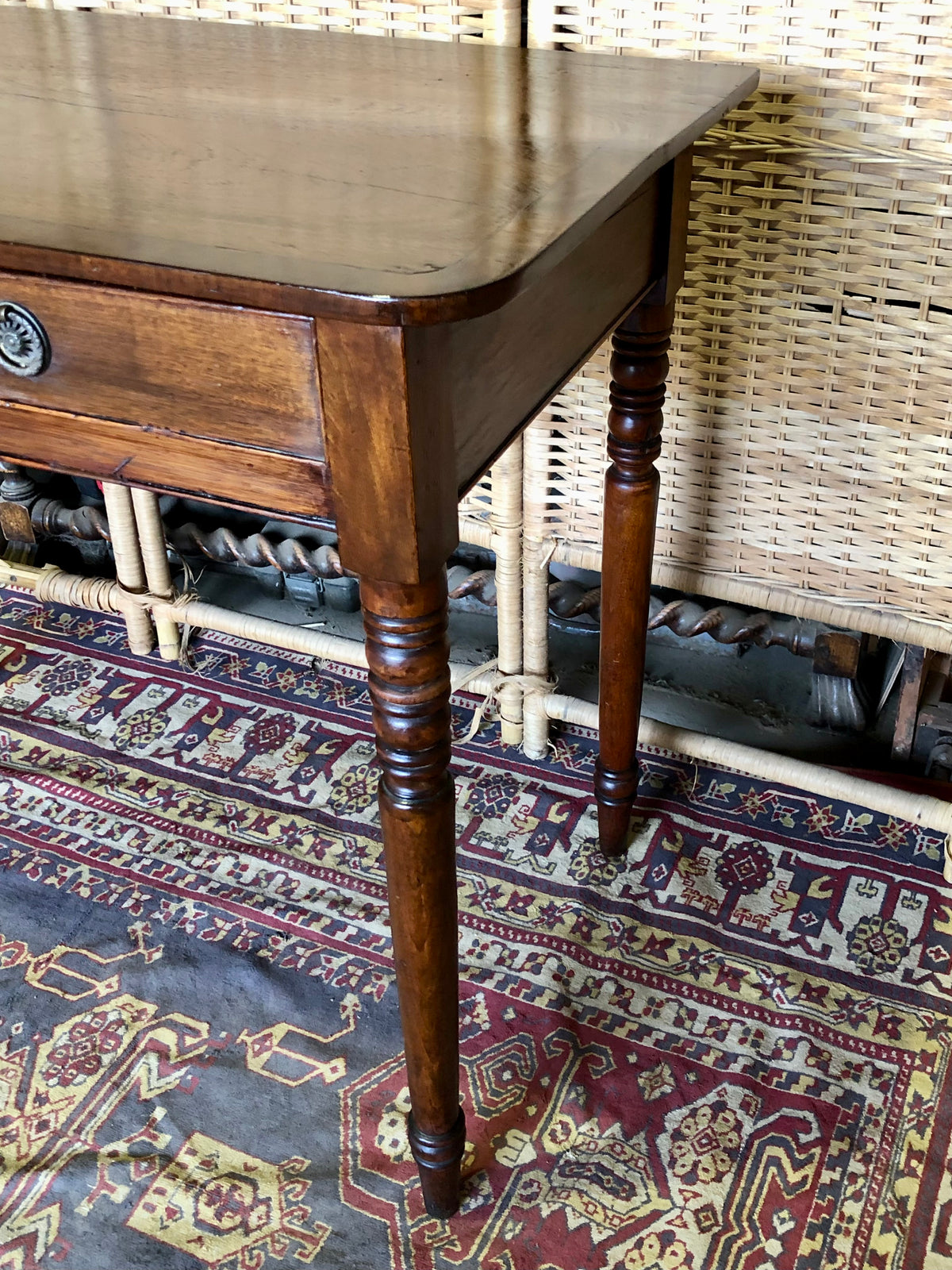000493....Handsome Antique Regency Mahogany Writing Or Hall Table