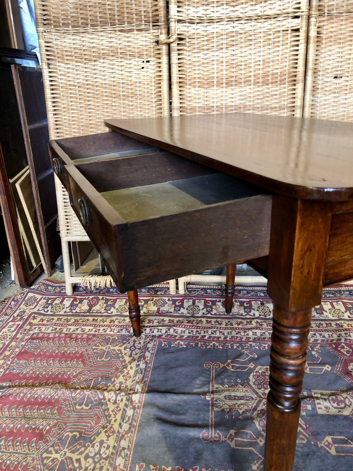 000493....Handsome Antique Regency Mahogany Writing Or Hall Table
