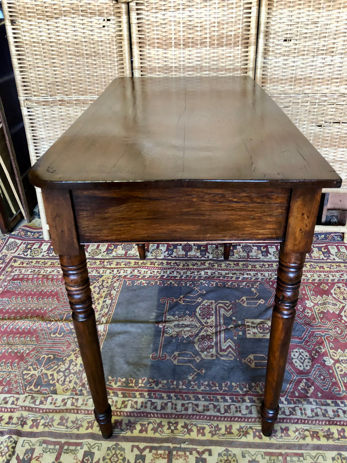 000493....Handsome Antique Regency Mahogany Writing Or Hall Table