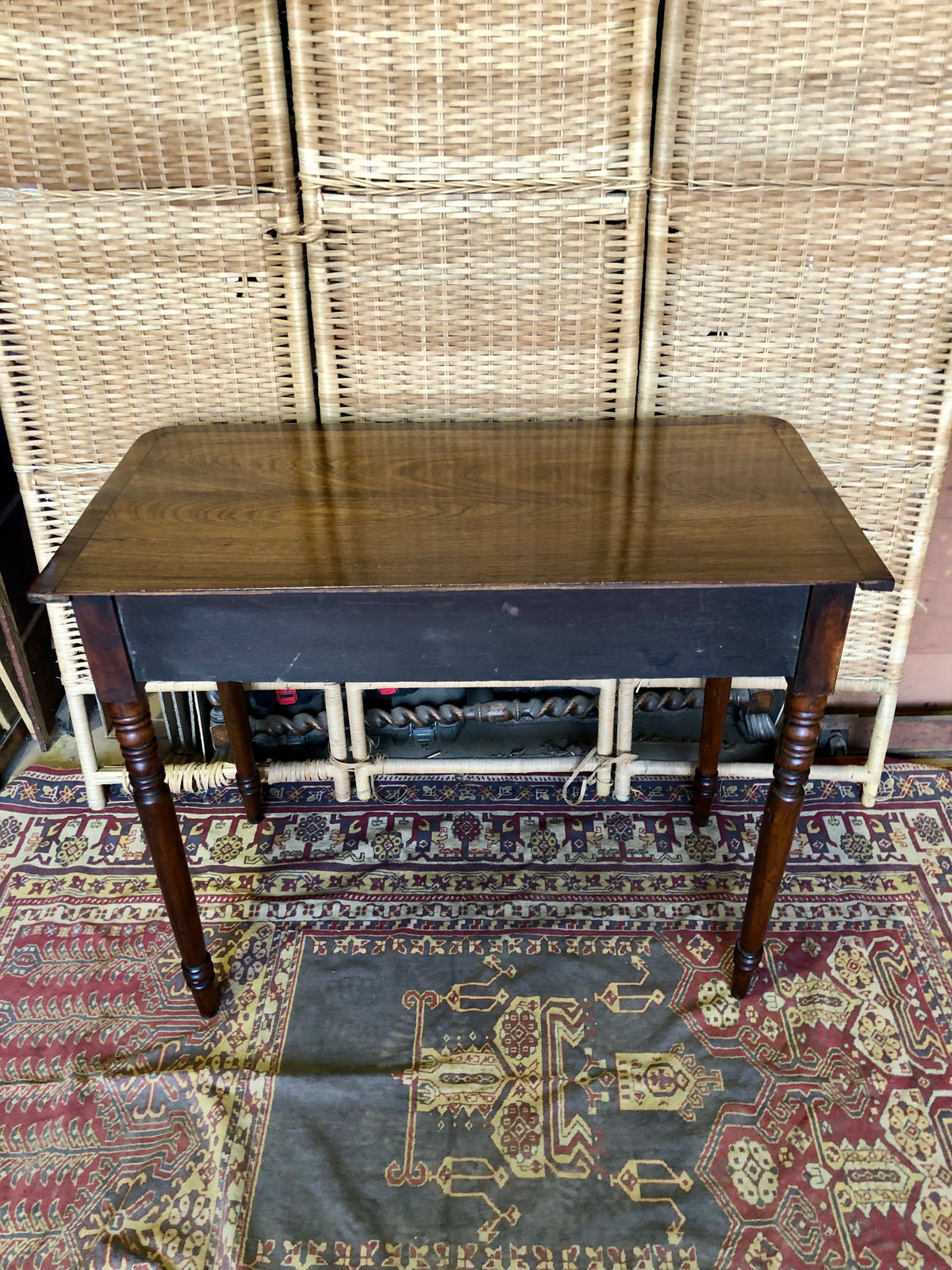 000493....Handsome Antique Regency Mahogany Writing Or Hall Table