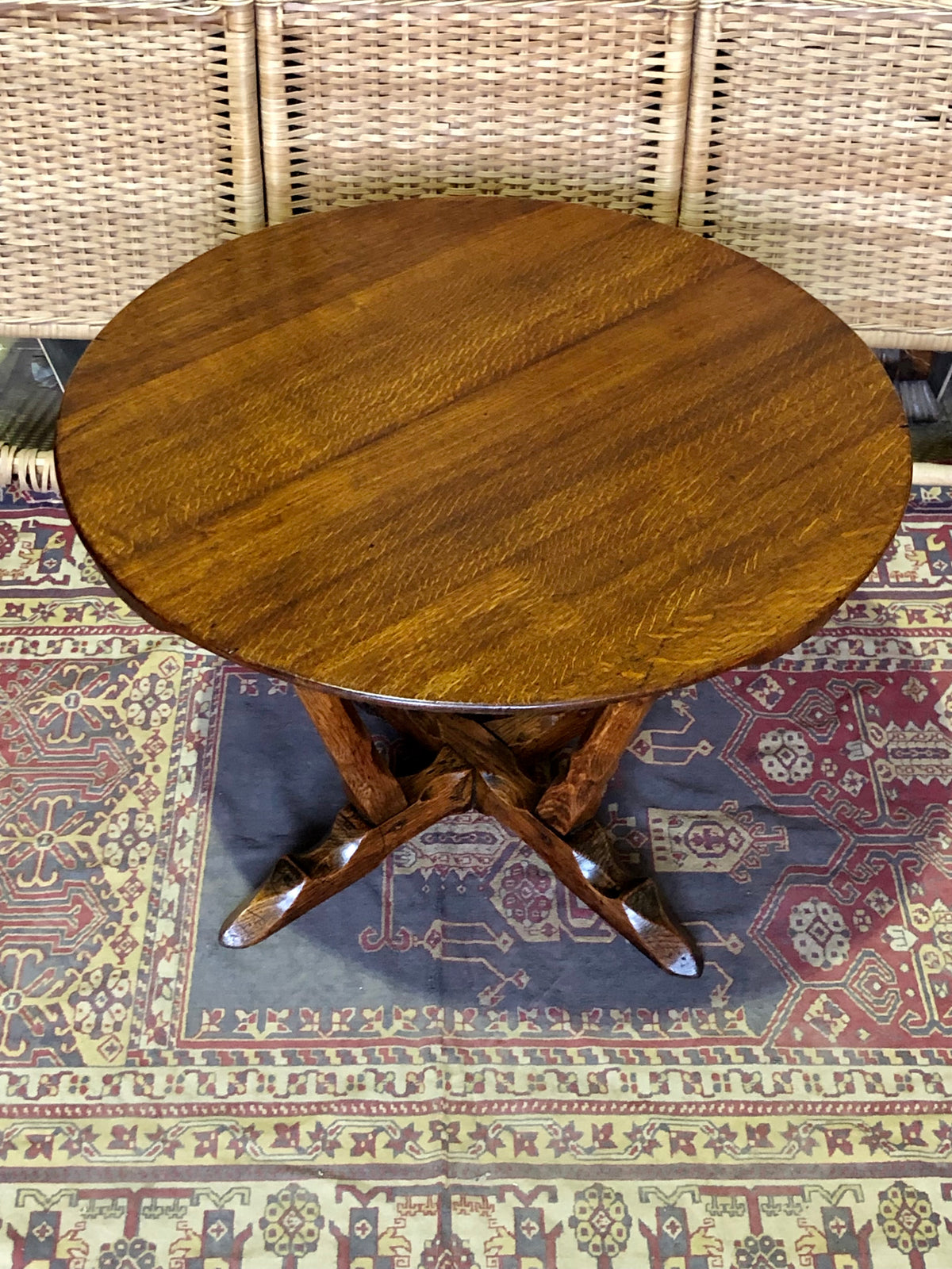 000490....Handsome Arts And Crafts Solid Oak Coffee Table