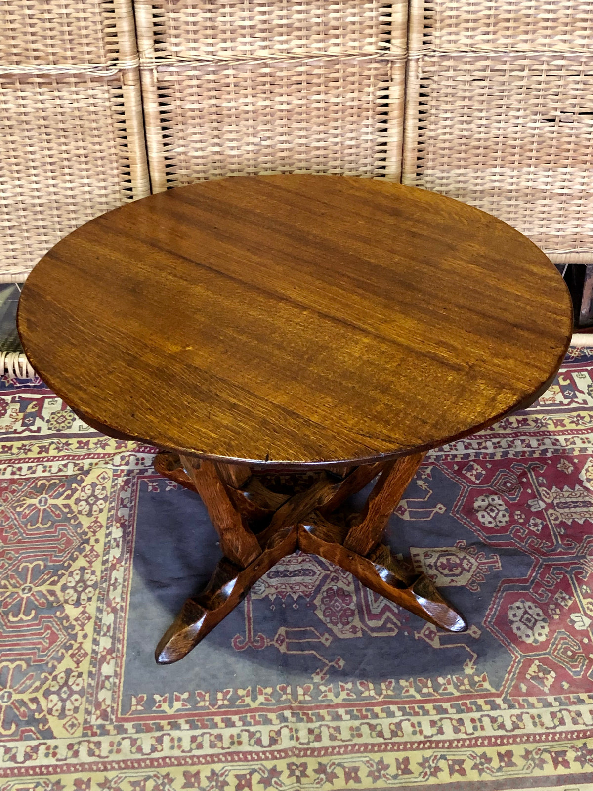 000490....Handsome Arts And Crafts Solid Oak Coffee Table