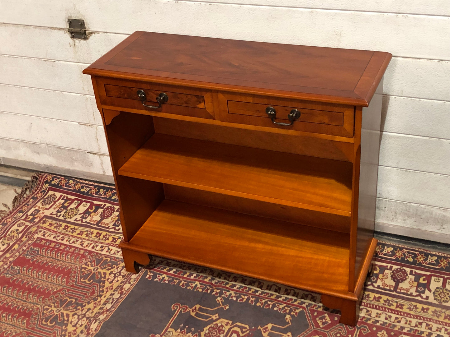 000619.... Handsome Small Vintage Yew Bookcase