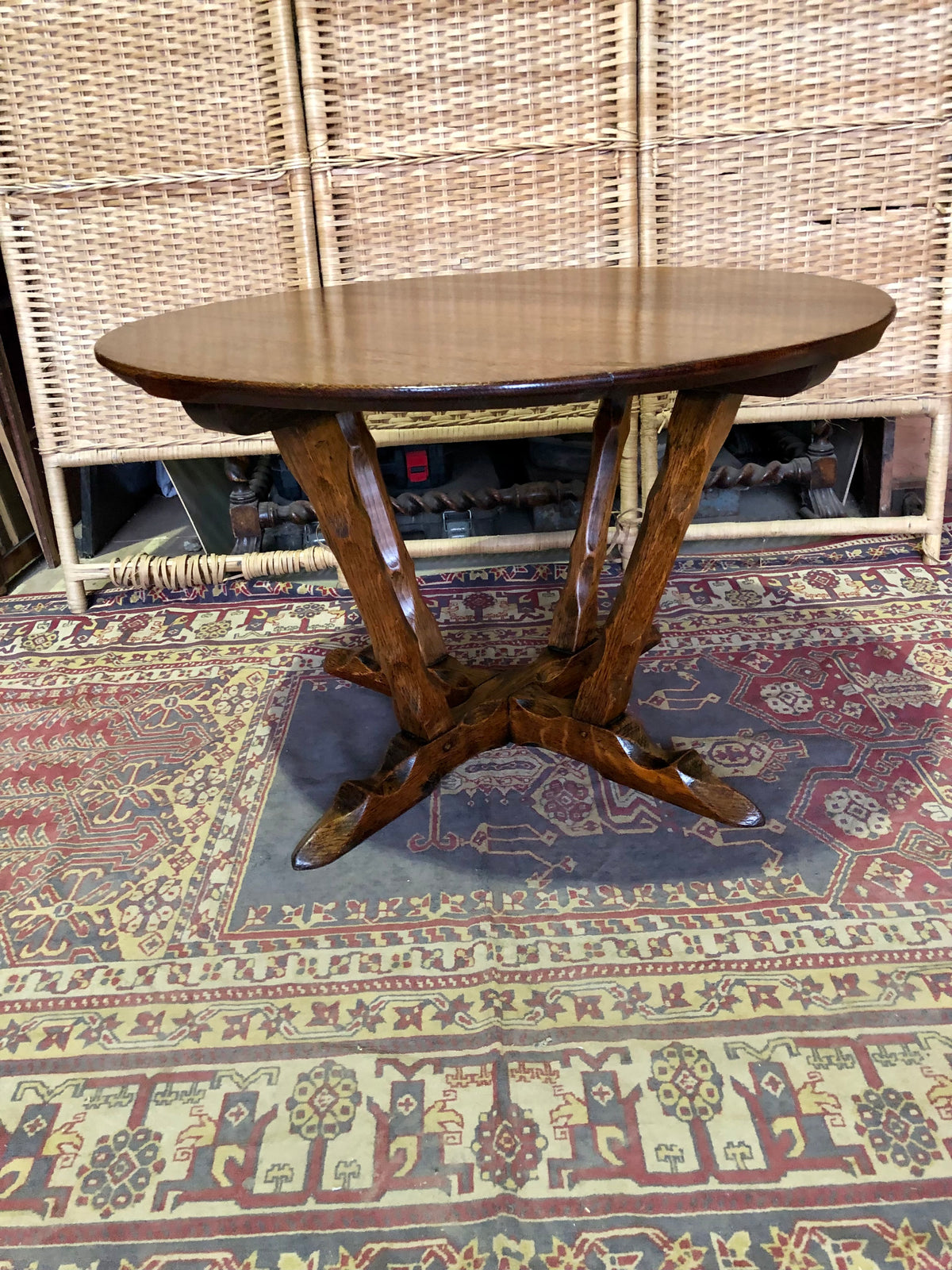 000490....Handsome Arts And Crafts Solid Oak Coffee Table