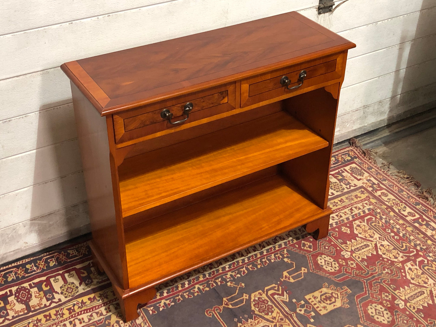 000619.... Handsome Small Vintage Yew Bookcase