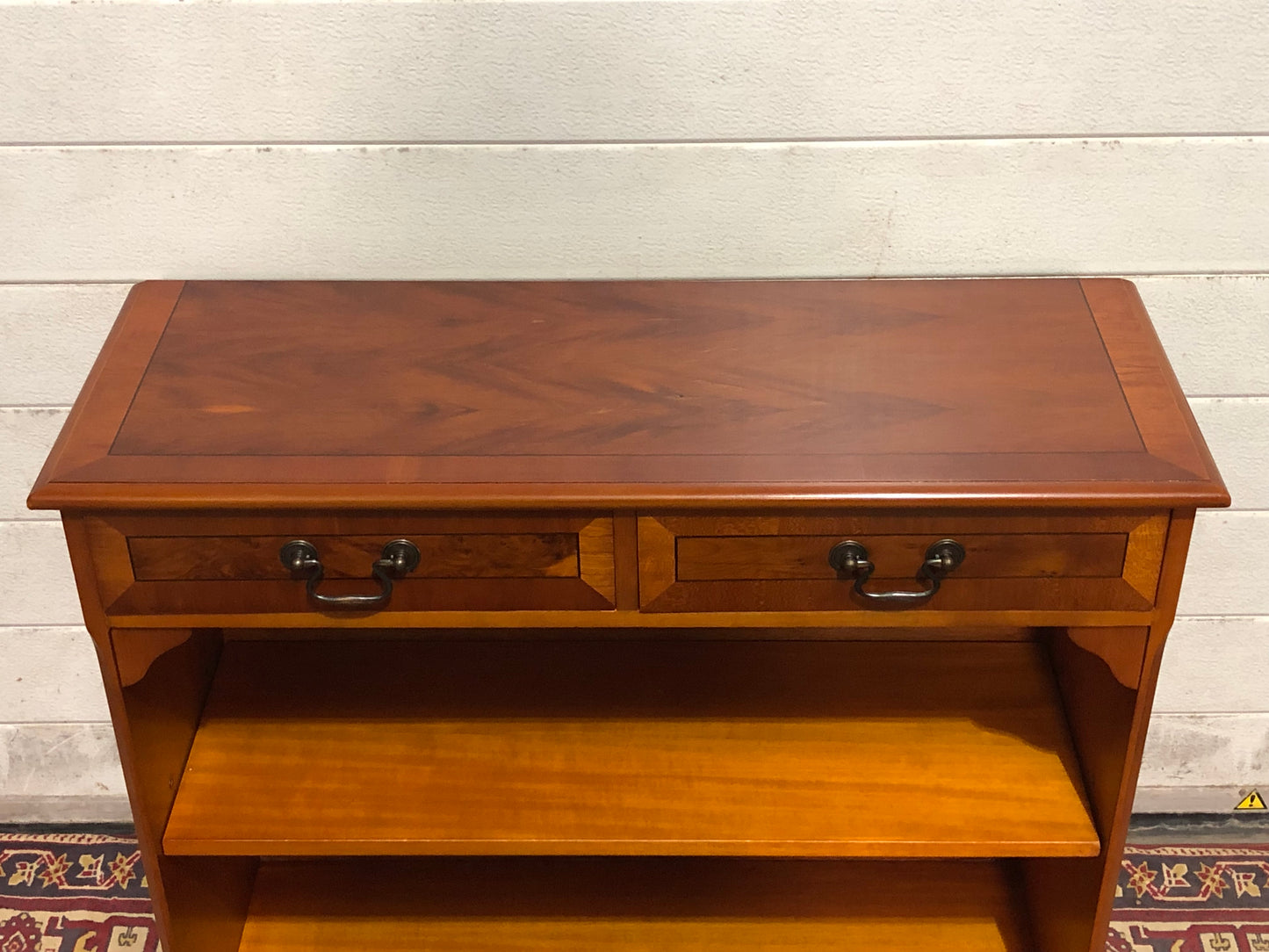 000619.... Handsome Small Vintage Yew Bookcase