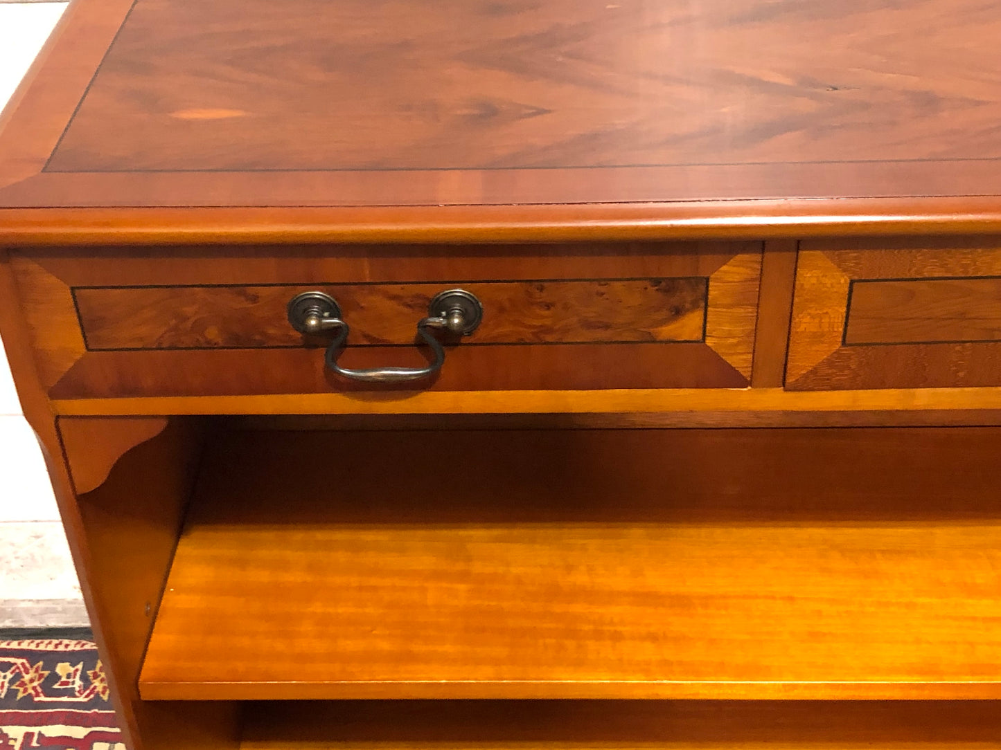 000619.... Handsome Small Vintage Yew Bookcase