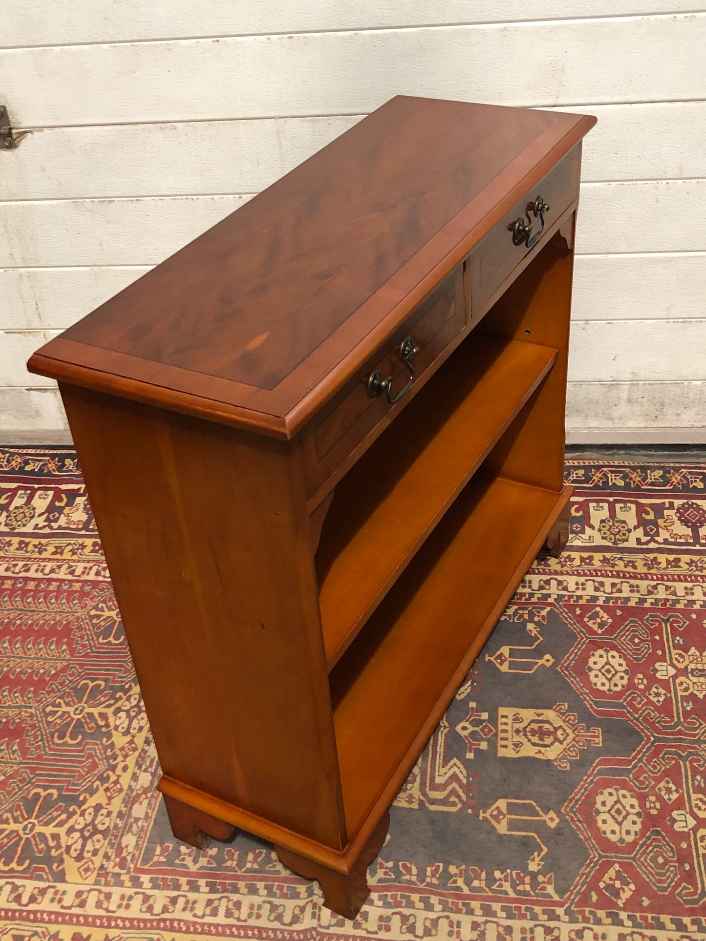 000619.... Handsome Small Vintage Yew Bookcase