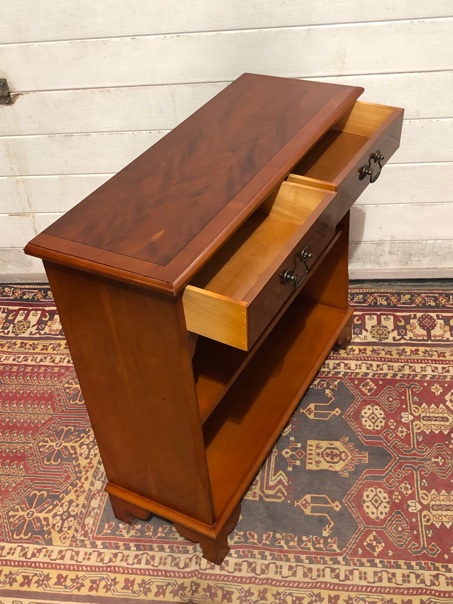 000619.... Handsome Small Vintage Yew Bookcase