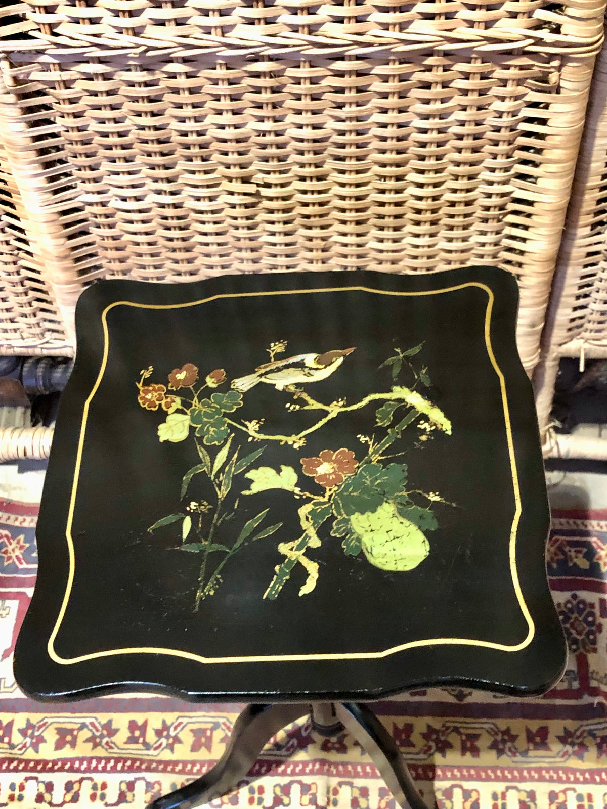 000488....Handsome Pair Of Oriental Lacquered Wine Tables