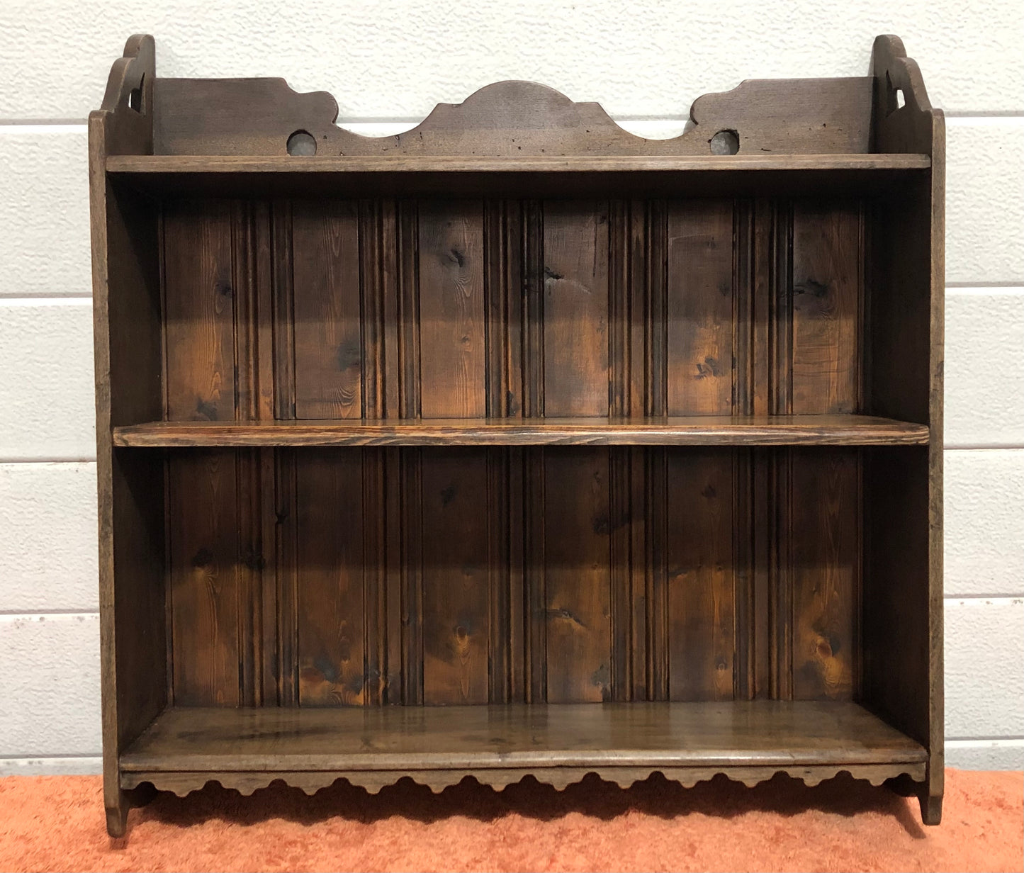 000742....Handsome Small Old Gothic Style Shelves