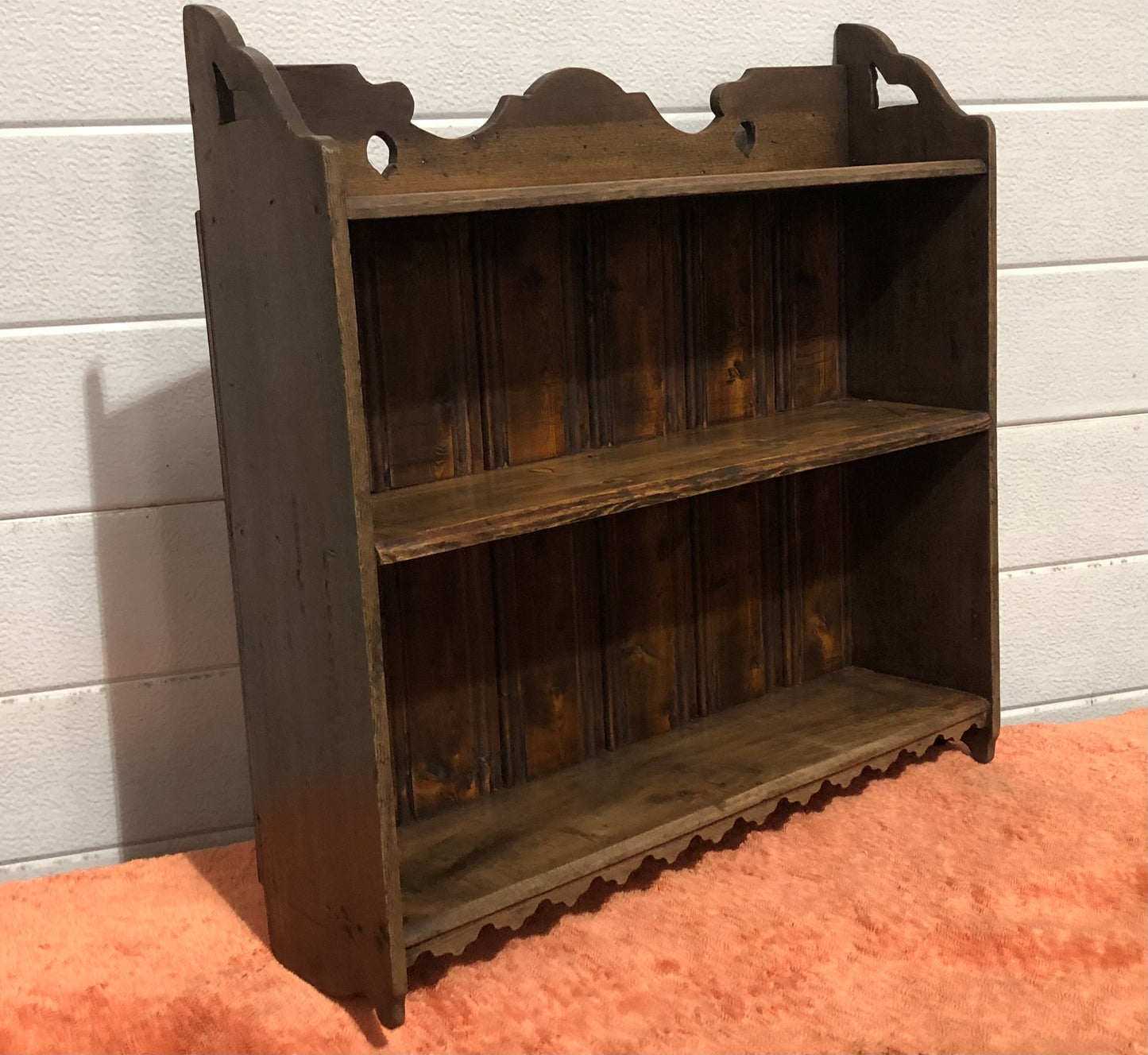 000742....Handsome Small Old Gothic Style Shelves