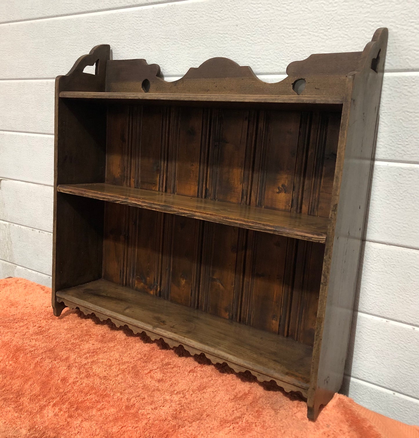 000742....Handsome Small Old Gothic Style Shelves